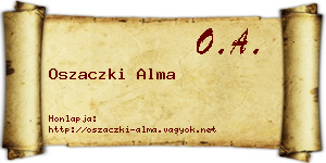 Oszaczki Alma névjegykártya